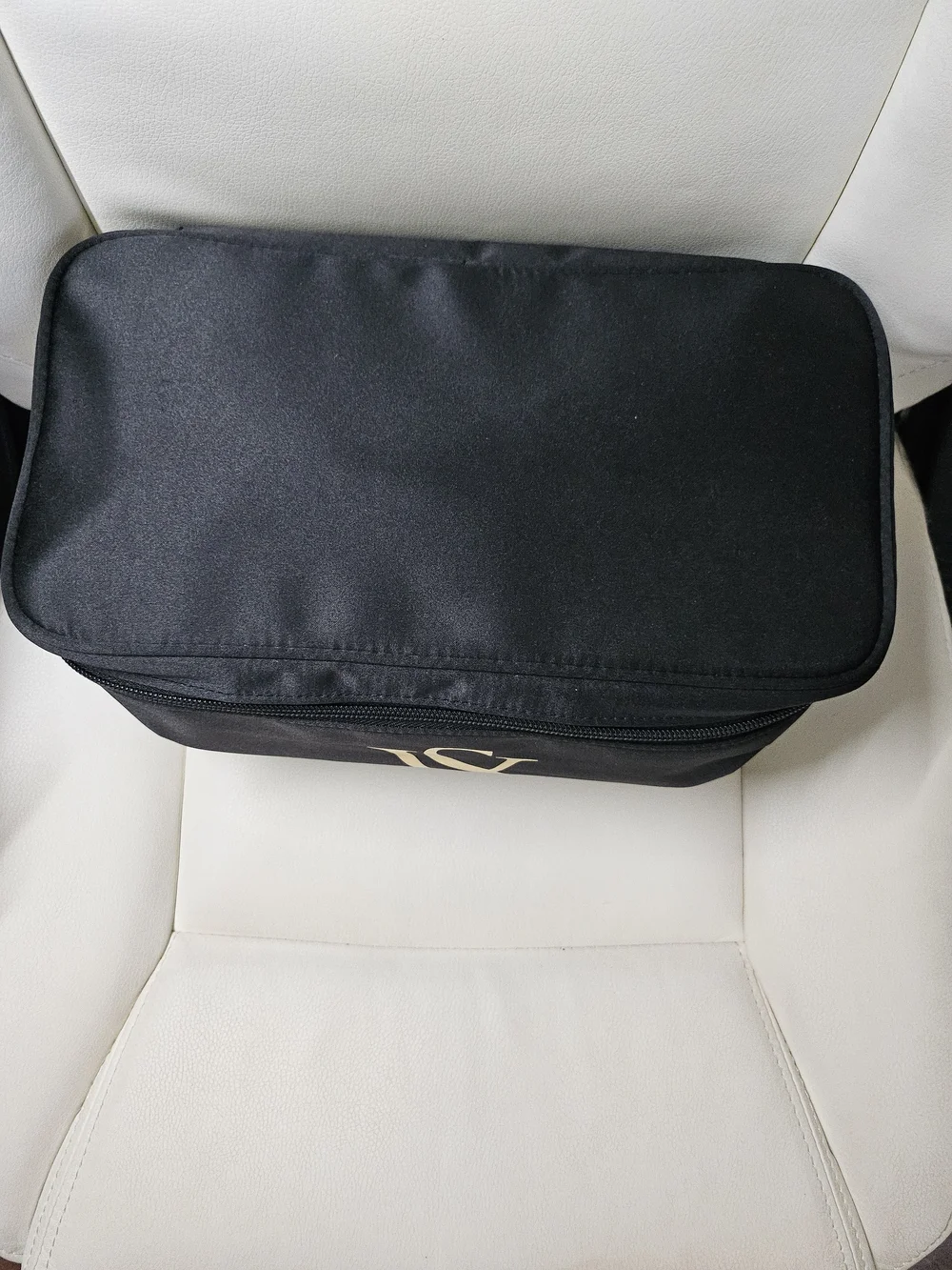 Victoria's Secret Black Cosmetic Bag with Gold VS Logo